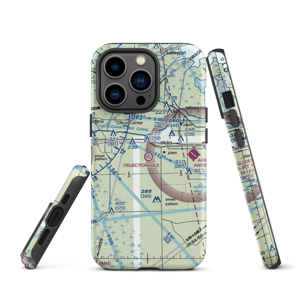Harper's Fly-In Ranch Airport (0FL0) VFR Sectional  Tough iPhone Case iPhone 13 Pro model shown