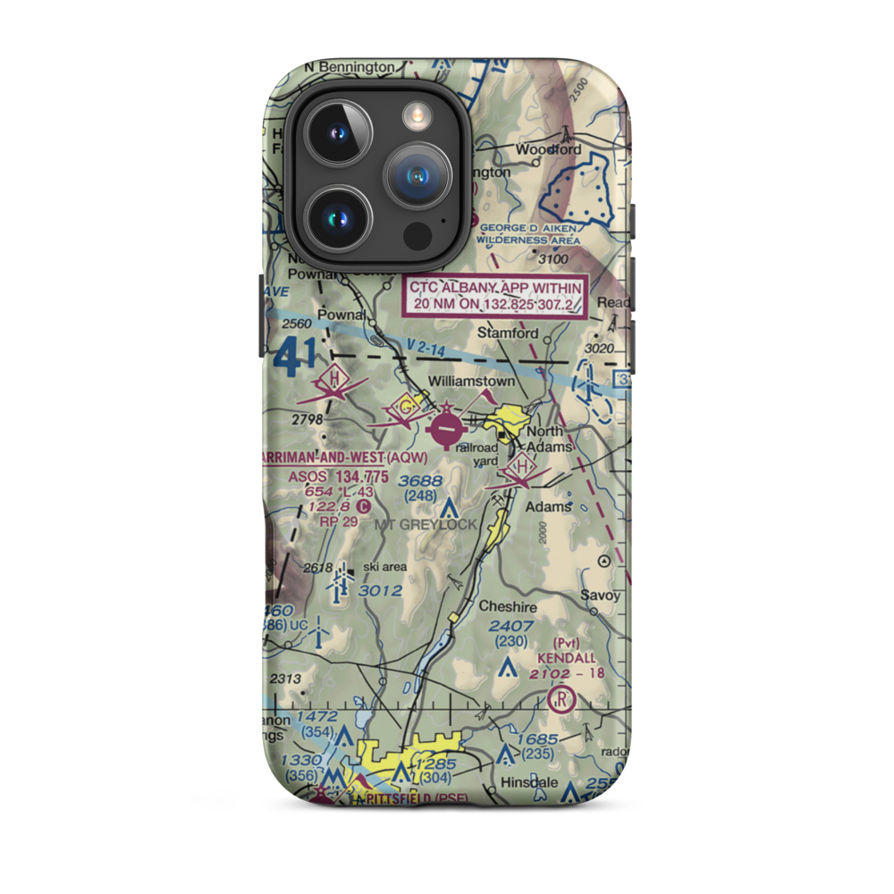 Harriman and West Airport (AQW) VFR Sectional  Tough iPhone Case iPhone 16 Pro Max model shown