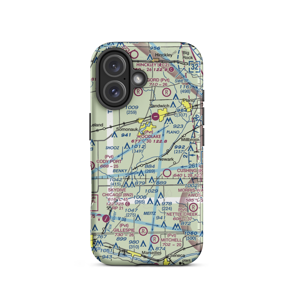 Harrington Farms Airport (IS95) VFR Sectional  Tough iPhone Case iPhone 16 model shown