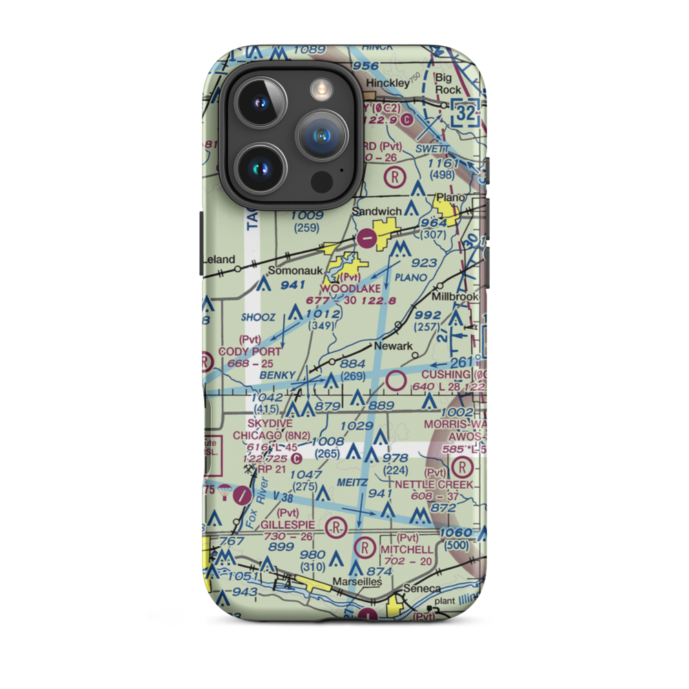Harrington Farms Airport (IS95) VFR Sectional  Tough iPhone Case iPhone 16 Pro Max model shown