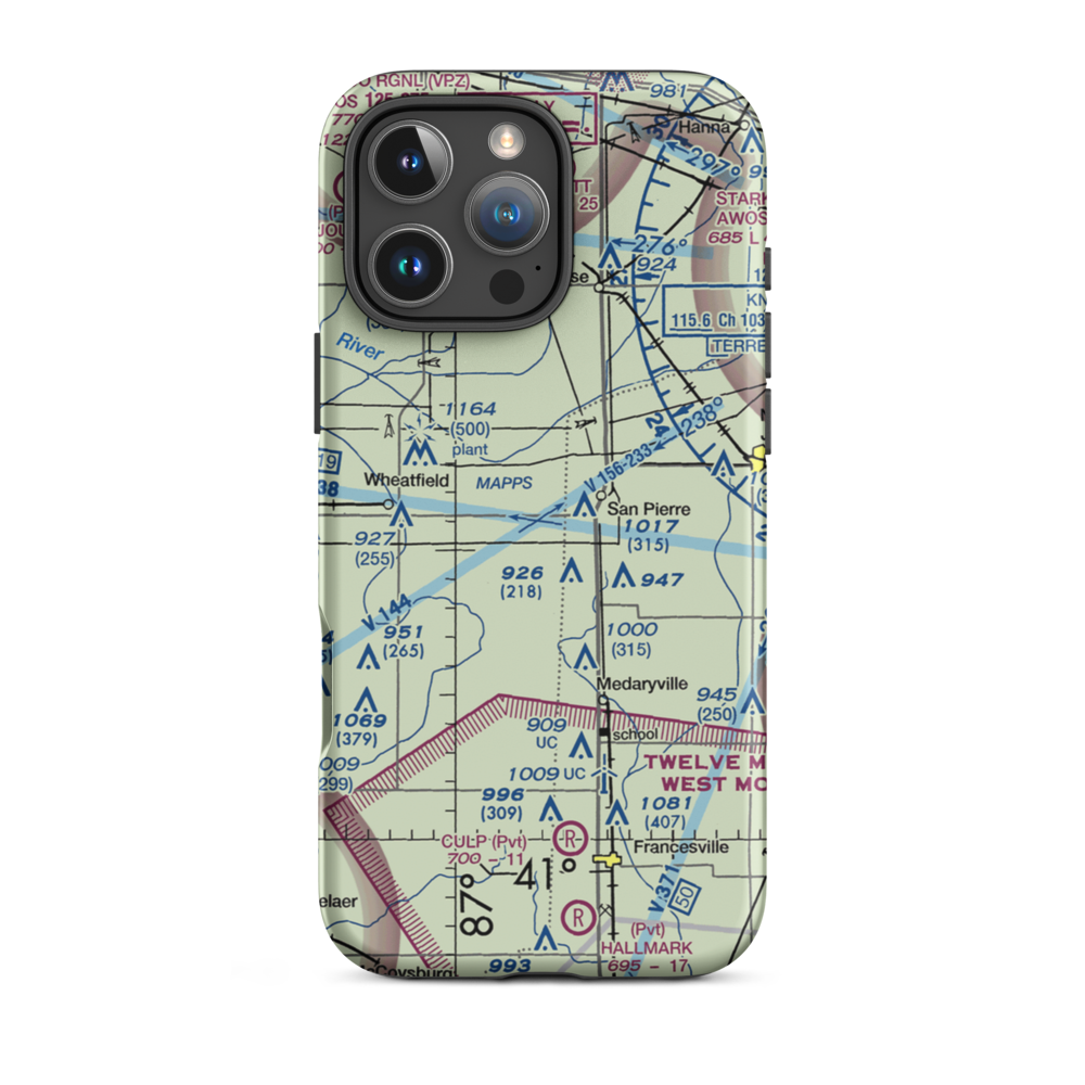 Harrington Field (16II) VFR Sectional  Tough iPhone Case iPhone 16 Pro Max model shown