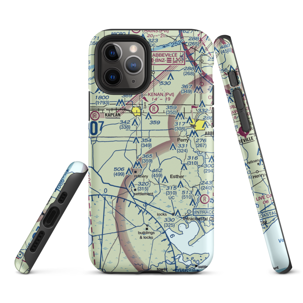 Harrington Flying Service Airport (3LA0) VFR Sectional  Tough iPhone Case iPhone 11 Pro model shown