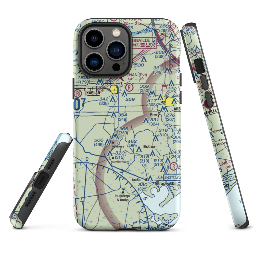 Harrington Flying Service Airport (3LA0) VFR Sectional  Tough iPhone Case iPhone 13 Pro Max model shown