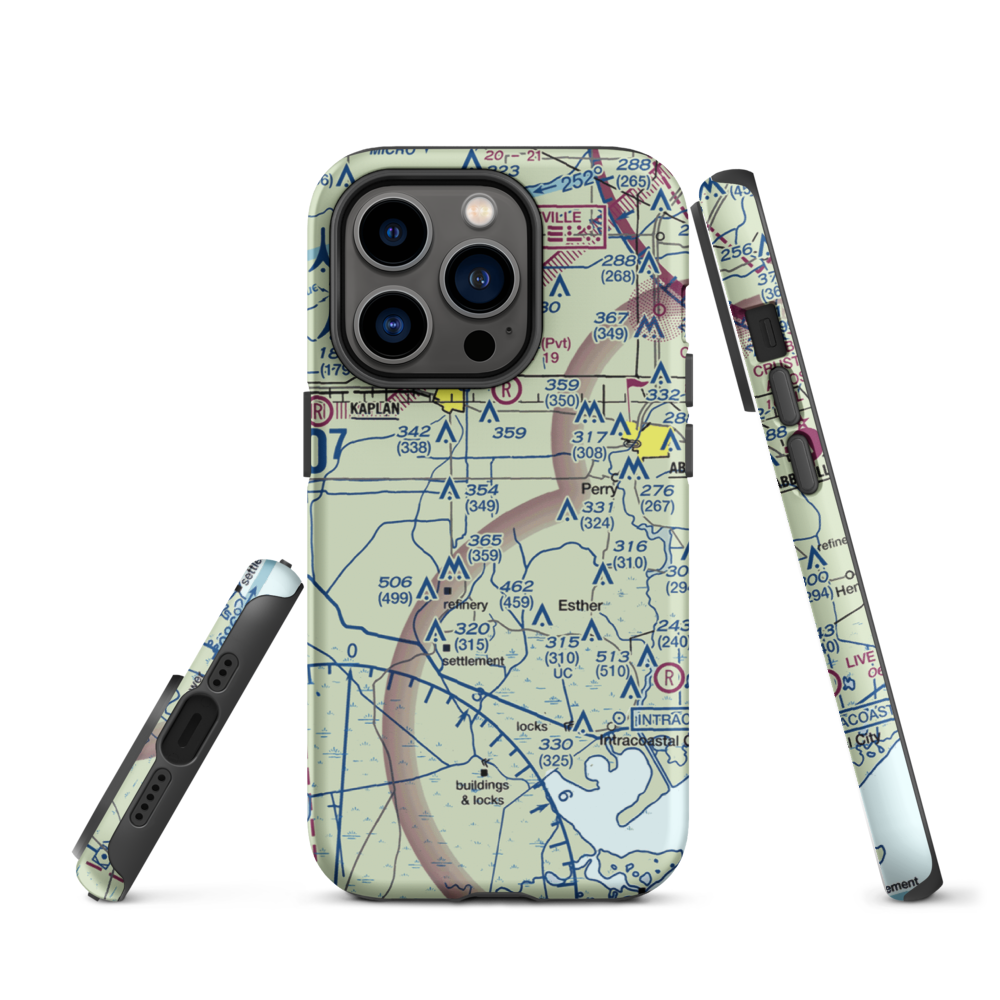 Harrington Flying Service Airport (3LA0) VFR Sectional  Tough iPhone Case iPhone 14 Pro model shown