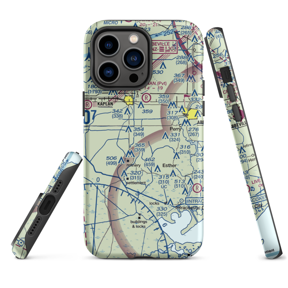 Harrington Flying Service Airport (3LA0) VFR Sectional  Tough iPhone Case iPhone 14 Pro Max model shown