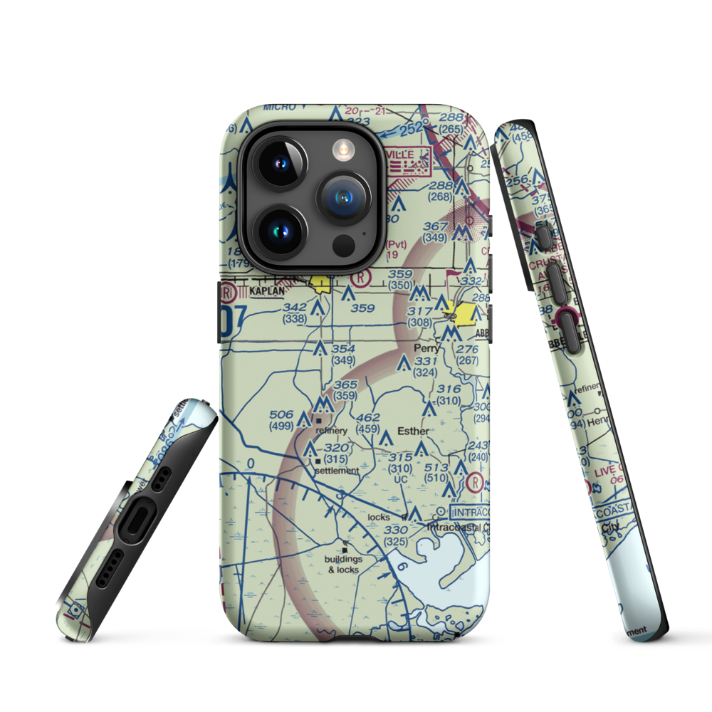 Harrington Flying Service Airport (3LA0) VFR Sectional  Tough iPhone Case iPhone 15 Pro model shown