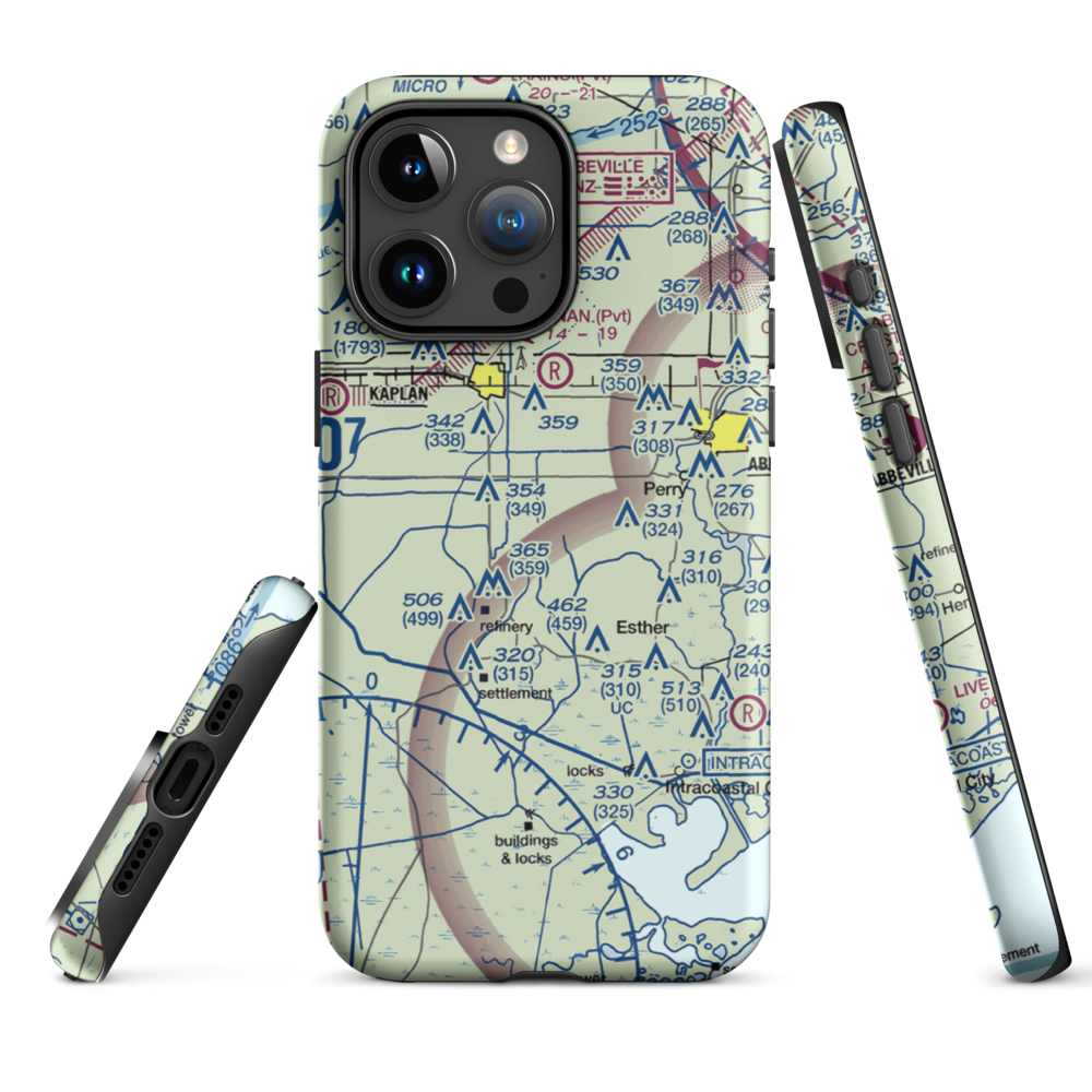 Harrington Flying Service Airport (3LA0) VFR Sectional  Tough iPhone Case iPhone 15 Pro Max model shown
