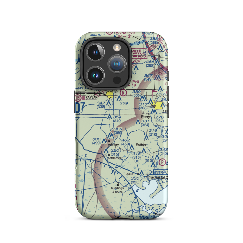 Harrington Flying Service Airport (3LA0) VFR Sectional  Tough iPhone Case iPhone 16 Pro model shown