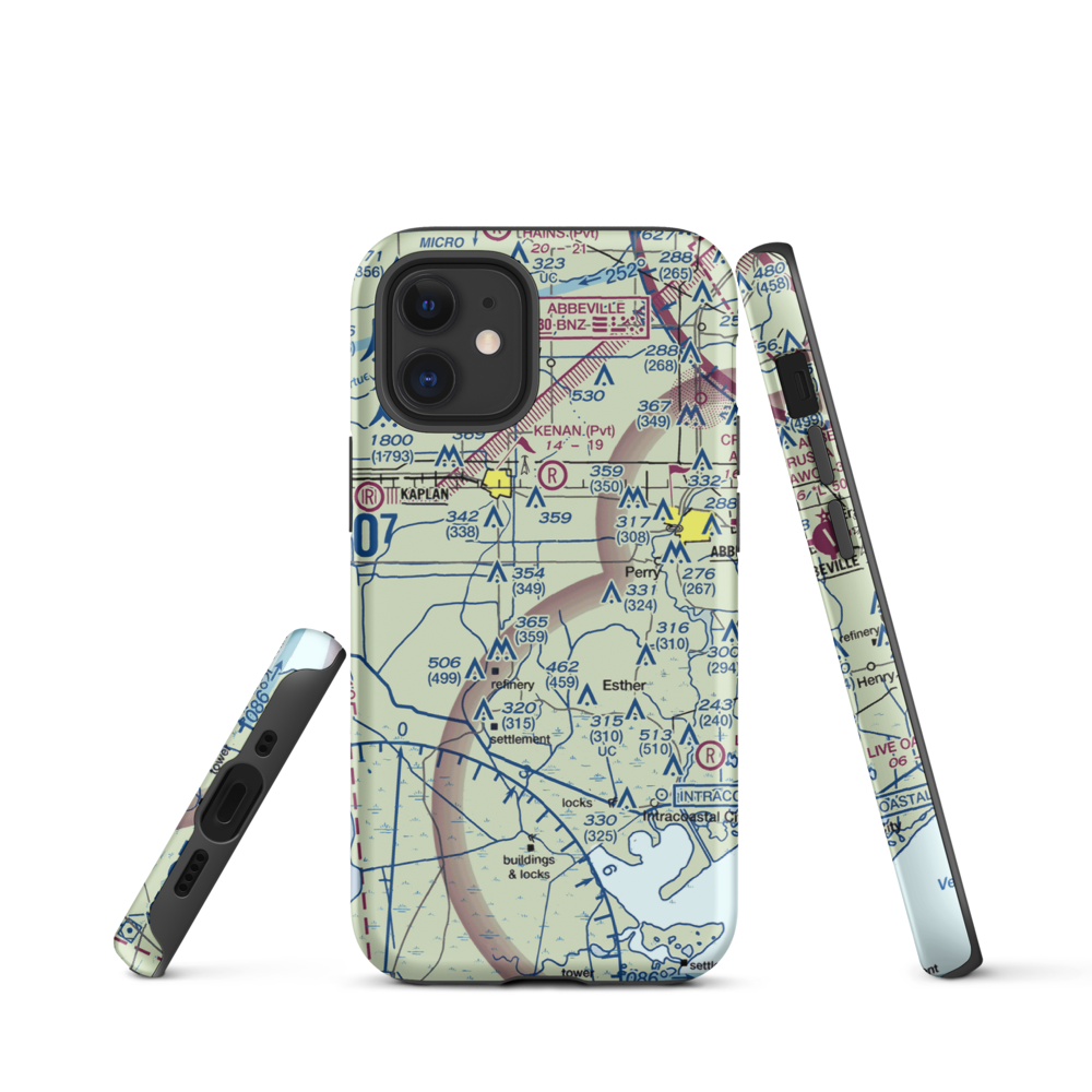 Harrington Flying Service Airport (3LA0) VFR Sectional  Tough iPhone Case iPhone 12 mini model shown