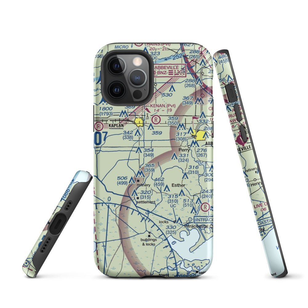Harrington Flying Service Airport (3LA0) VFR Sectional  Tough iPhone Case iPhone 12 Pro model shown