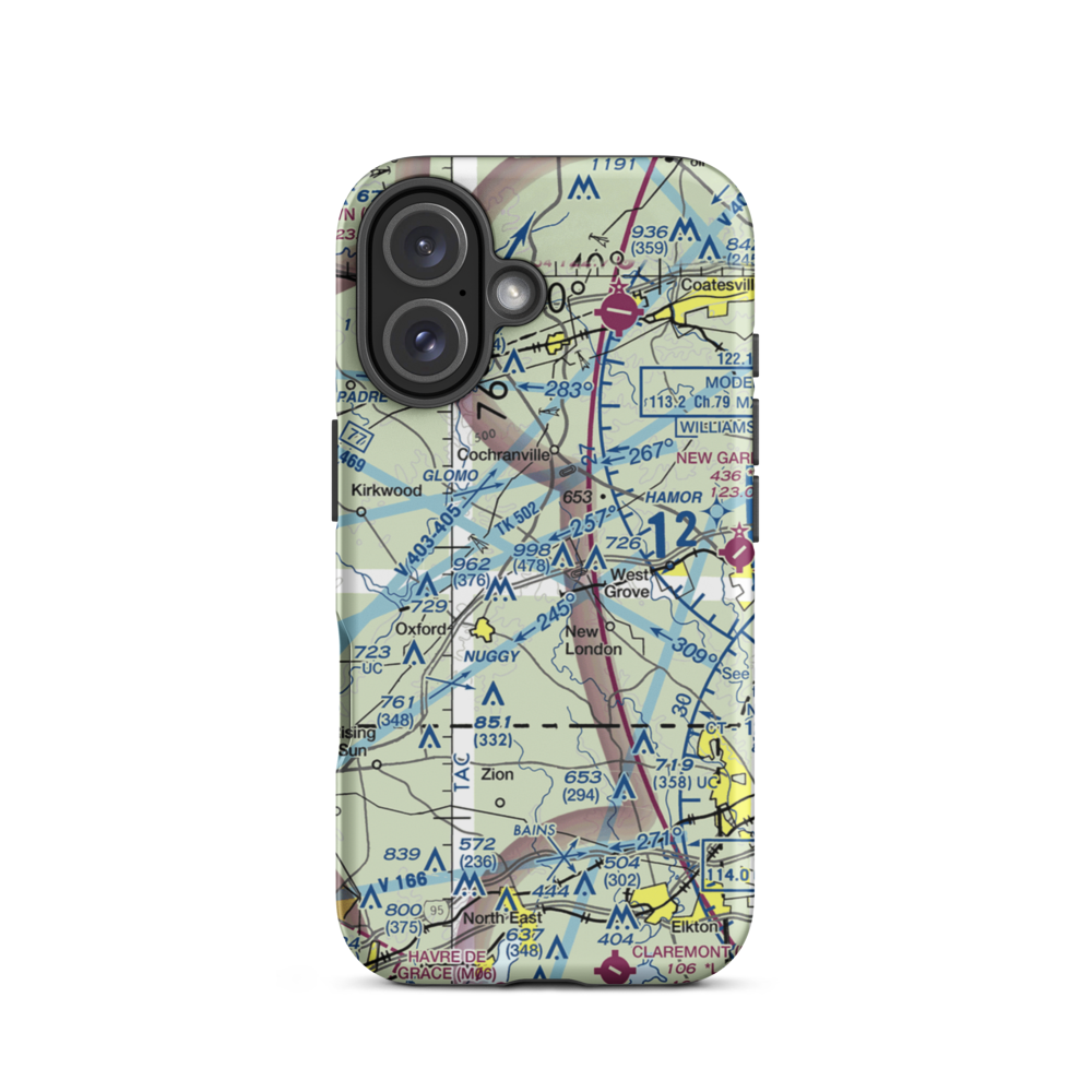 Harris Airport (3PA8) VFR Sectional  Tough iPhone Case iPhone 16 model shown