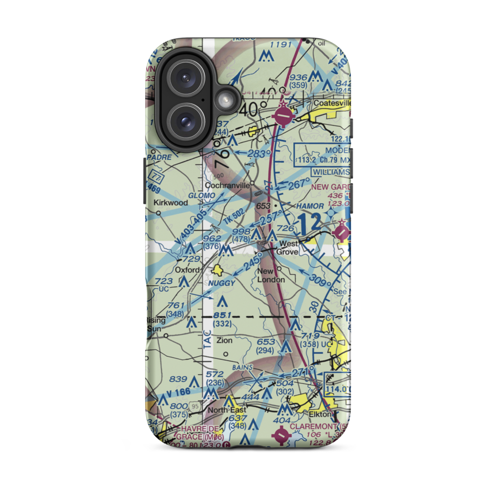 Harris Airport (3PA8) VFR Sectional  Tough iPhone Case iPhone 16 Plus model shown