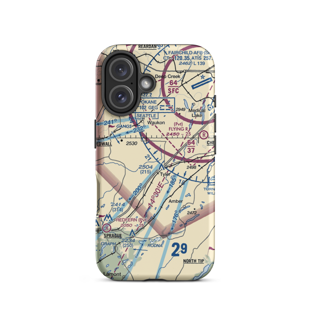 Harris Airport (93WA) VFR Sectional  Tough iPhone Case iPhone 16 model shown