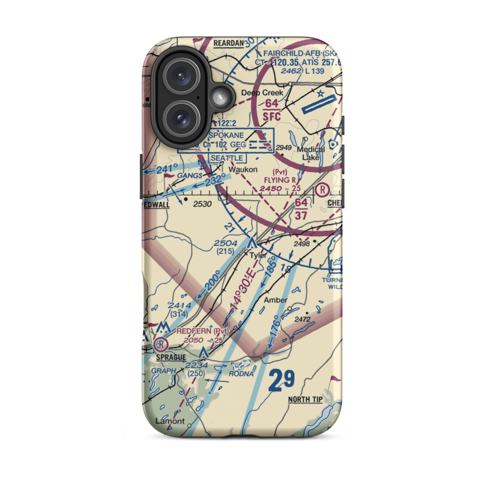 Harris Airport (93WA) VFR Sectional  Tough iPhone Case iPhone 16 Plus model shown