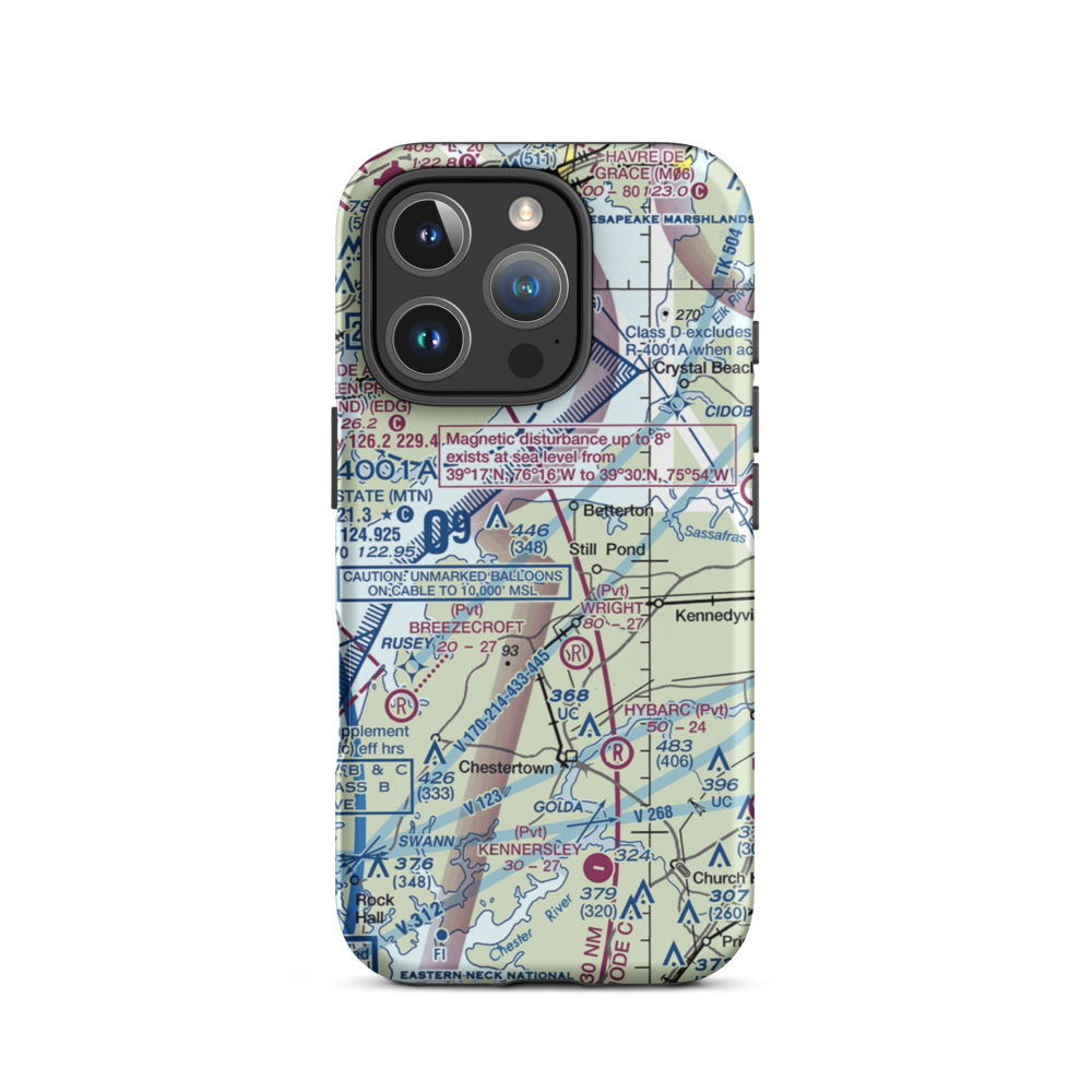 Harris Airport (MD69) VFR Sectional  Tough iPhone Case iPhone 16 Pro model shown