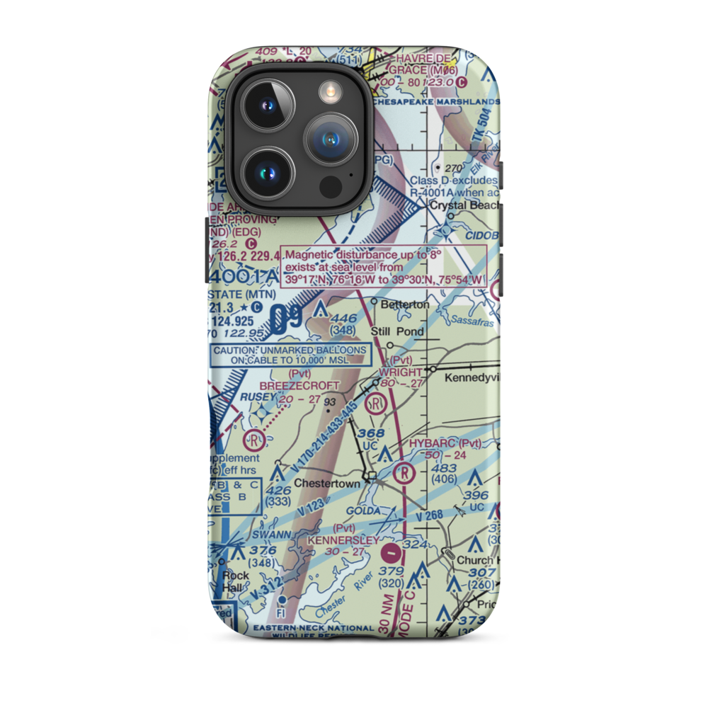 Harris Airport (MD69) VFR Sectional  Tough iPhone Case iPhone 16 Pro Max model shown
