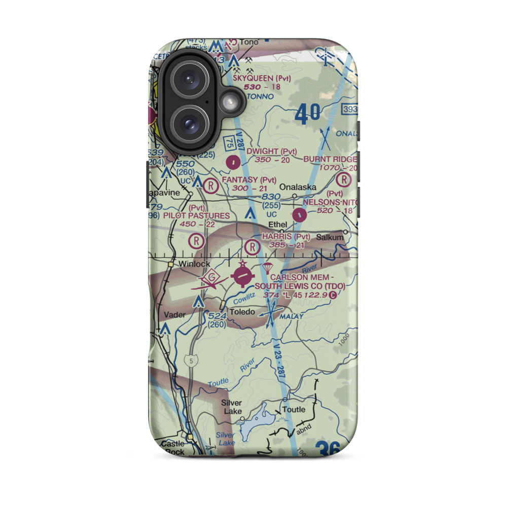 Harris Airport (WN05) VFR Sectional  Tough iPhone Case iPhone 16 Plus model shown