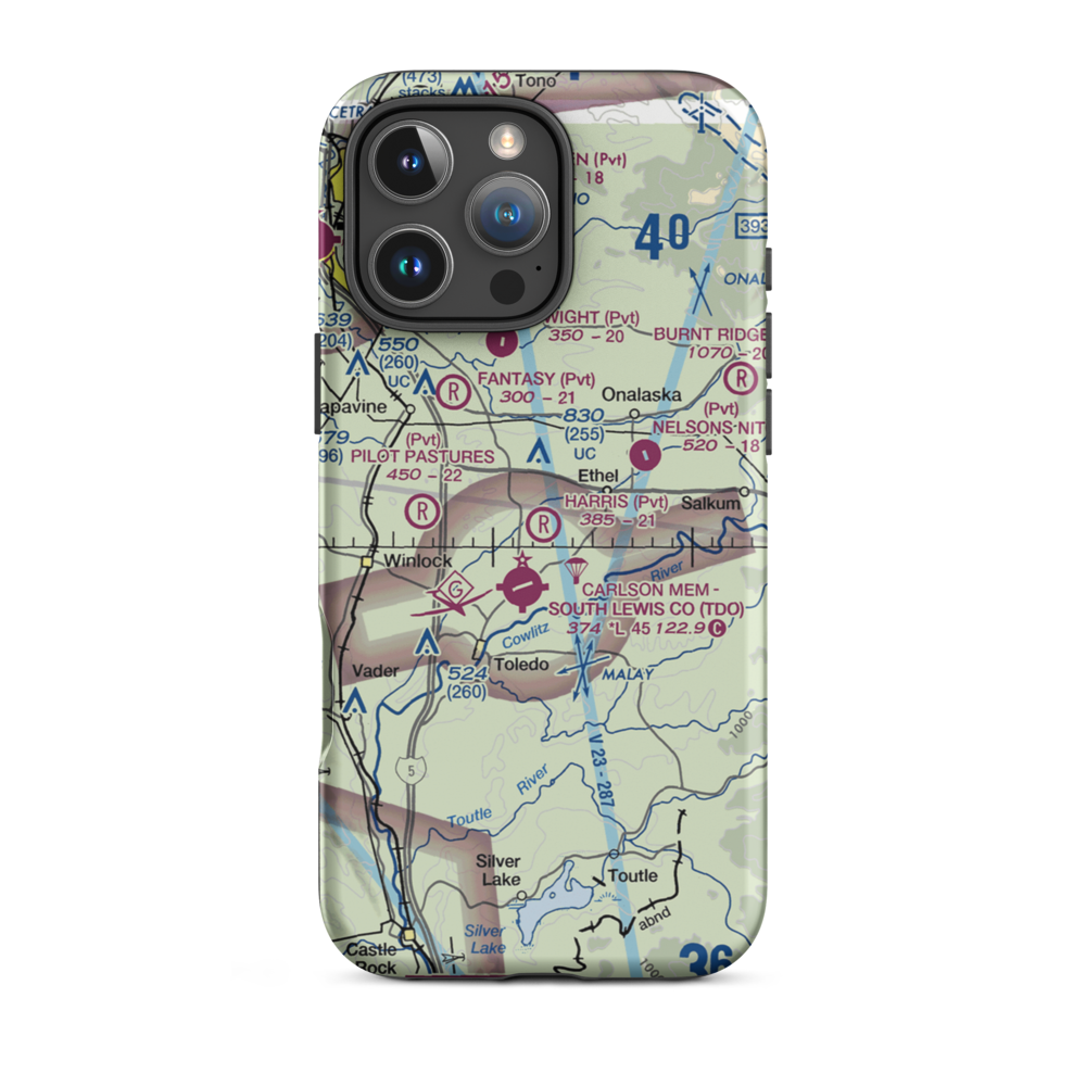 Harris Airport (WN05) VFR Sectional  Tough iPhone Case iPhone 16 Pro Max model shown