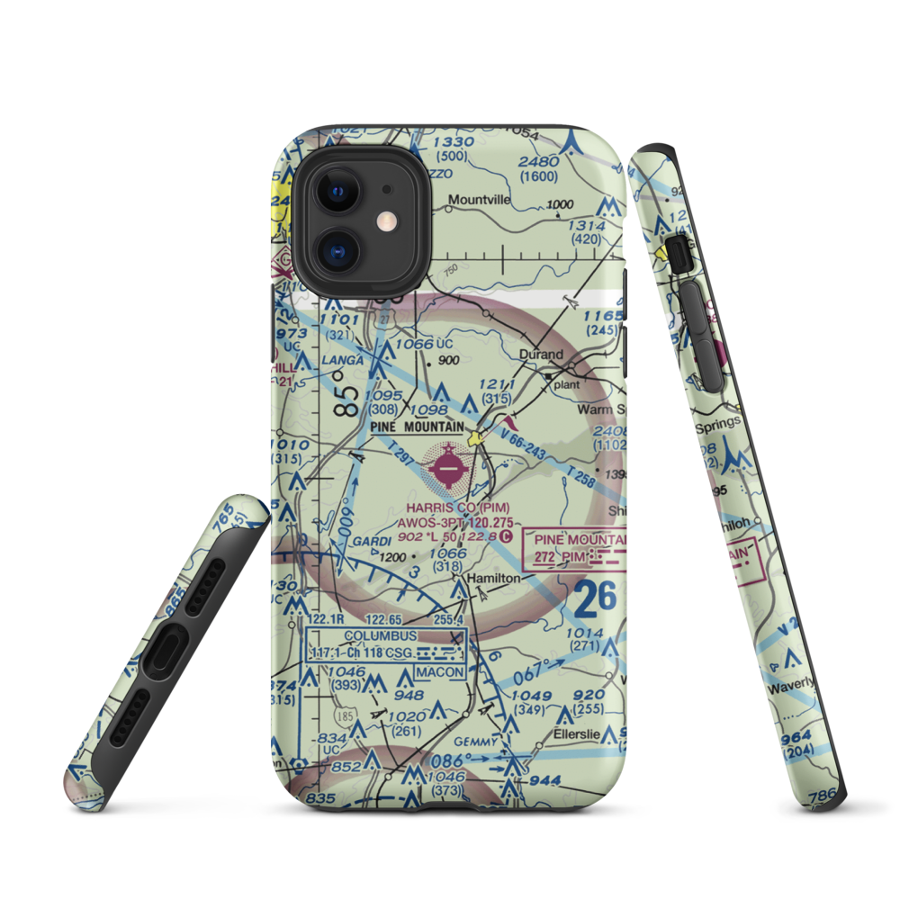 Harris County Airport (PIM) VFR Sectional  Tough iPhone Case iPhone 11 model shown