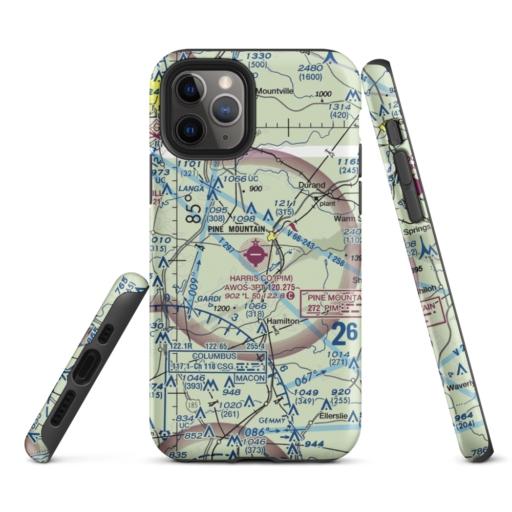 Harris County Airport (PIM) VFR Sectional  Tough iPhone Case iPhone 11 Pro model shown
