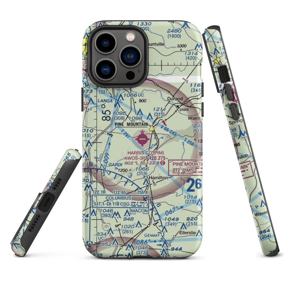 Harris County Airport (PIM) VFR Sectional  Tough iPhone Case iPhone 13 Pro Max model shown