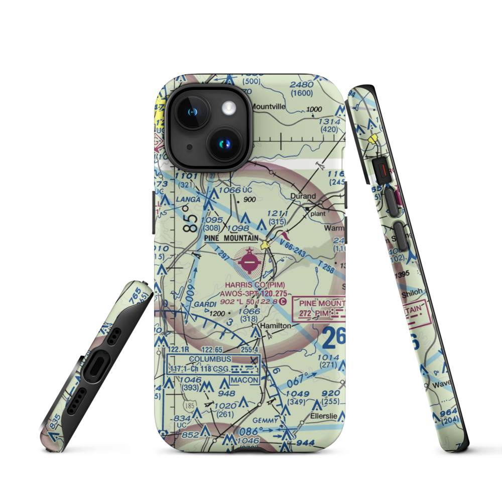 Harris County Airport (PIM) VFR Sectional  Tough iPhone Case iPhone 15 model shown