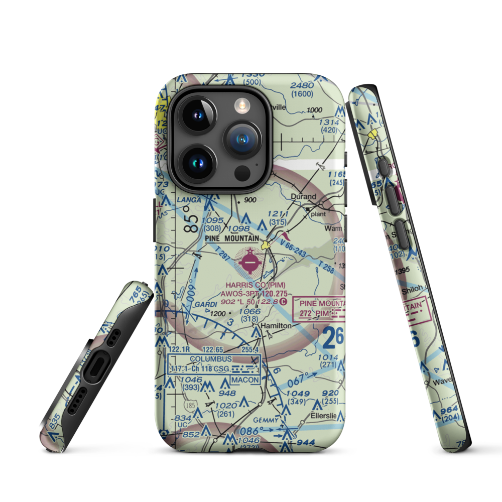 Harris County Airport (PIM) VFR Sectional  Tough iPhone Case iPhone 15 Pro model shown