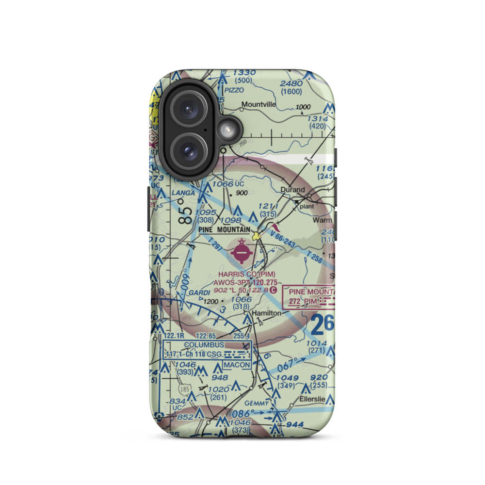 Harris County Airport (PIM) VFR Sectional  Tough iPhone Case iPhone 16 model shown