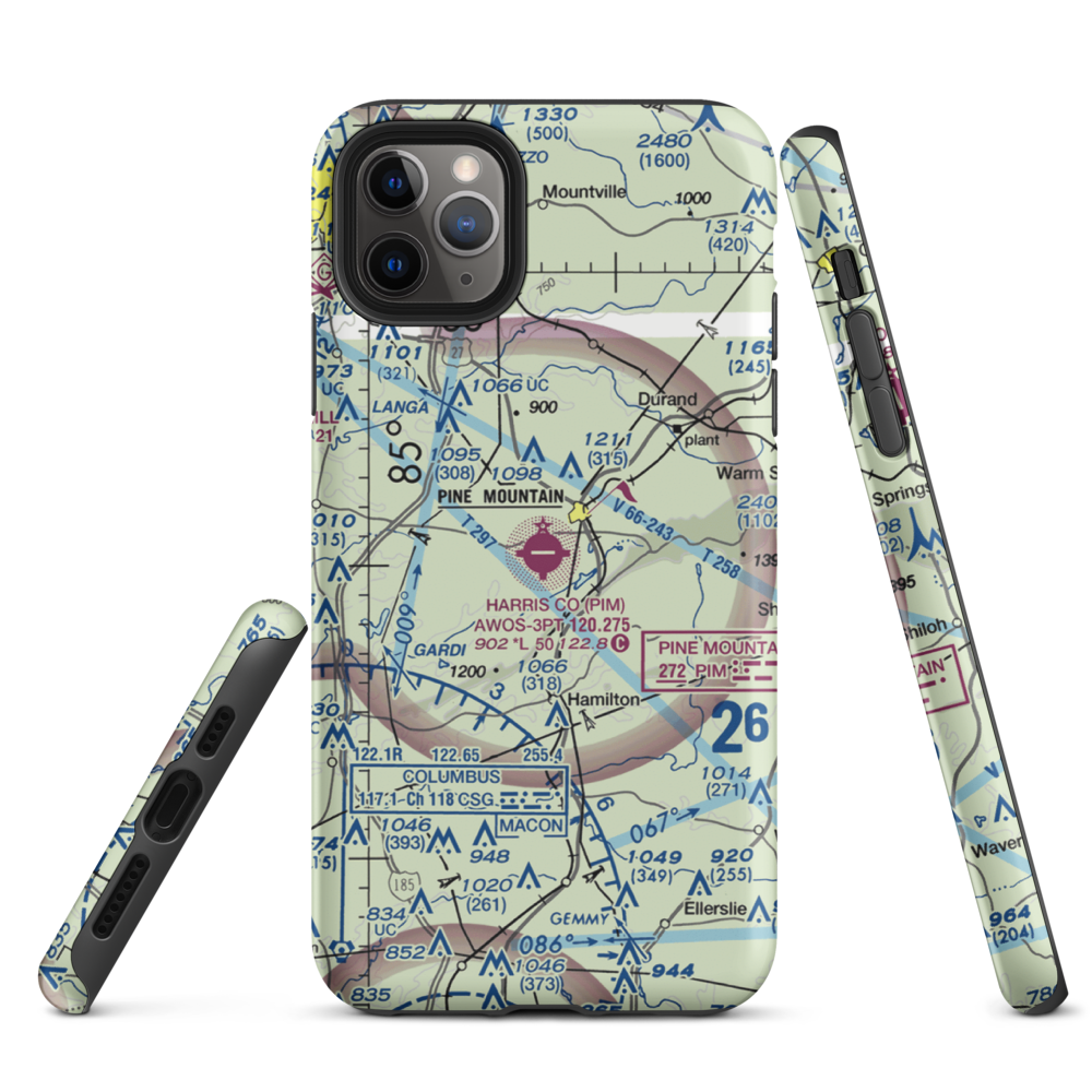 Harris County Airport (PIM) VFR Sectional  Tough iPhone Case iPhone 11 Pro Max model shown
