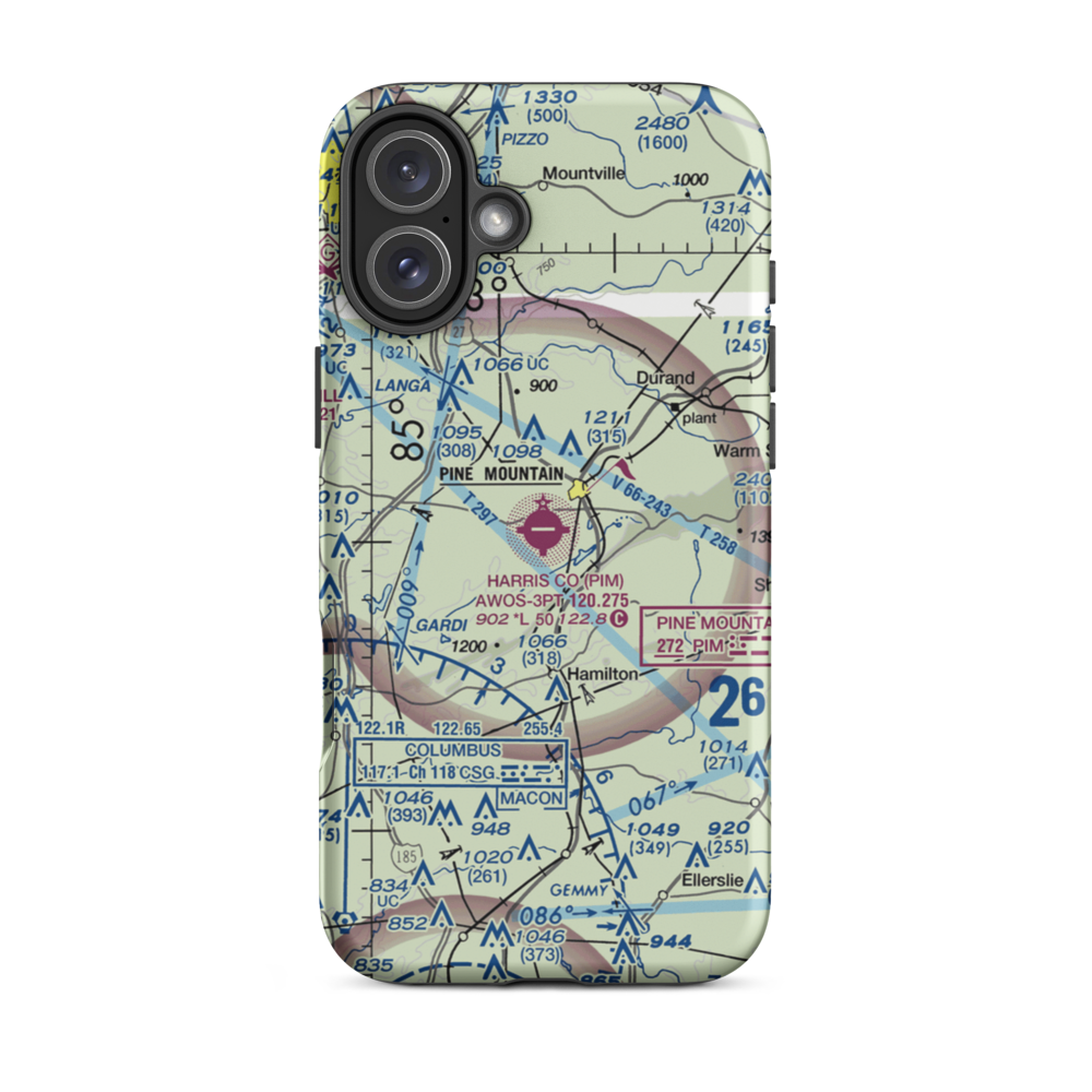 Harris County Airport (PIM) VFR Sectional  Tough iPhone Case iPhone 16 Plus model shown