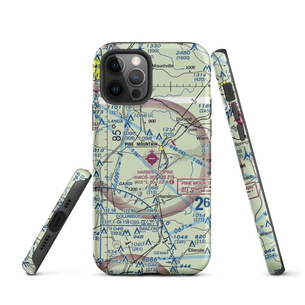 Harris County Airport (PIM) VFR Sectional  Tough iPhone Case iPhone 12 Pro model shown