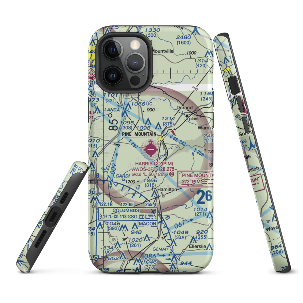 Harris County Airport (PIM) VFR Sectional  Tough iPhone Case iPhone 12 Pro Max model shown