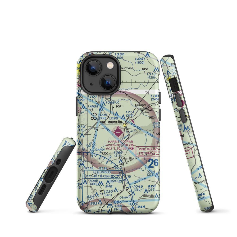 Harris County Airport (PIM) VFR Sectional  Tough iPhone Case iPhone 13 mini model shown