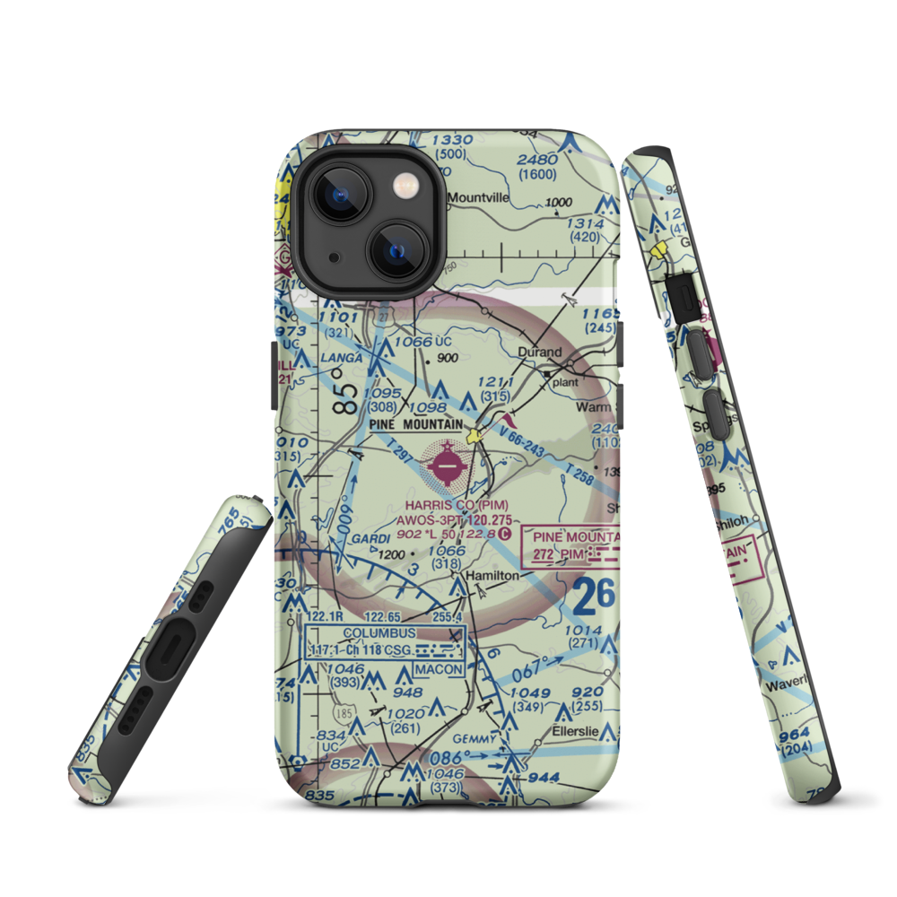 Harris County Airport (PIM) VFR Sectional  Tough iPhone Case iPhone 13 model shown