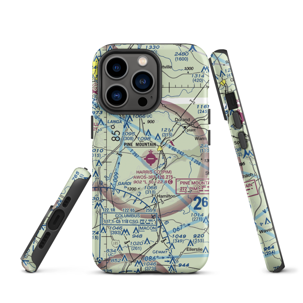 Harris County Airport (PIM) VFR Sectional  Tough iPhone Case iPhone 13 Pro model shown