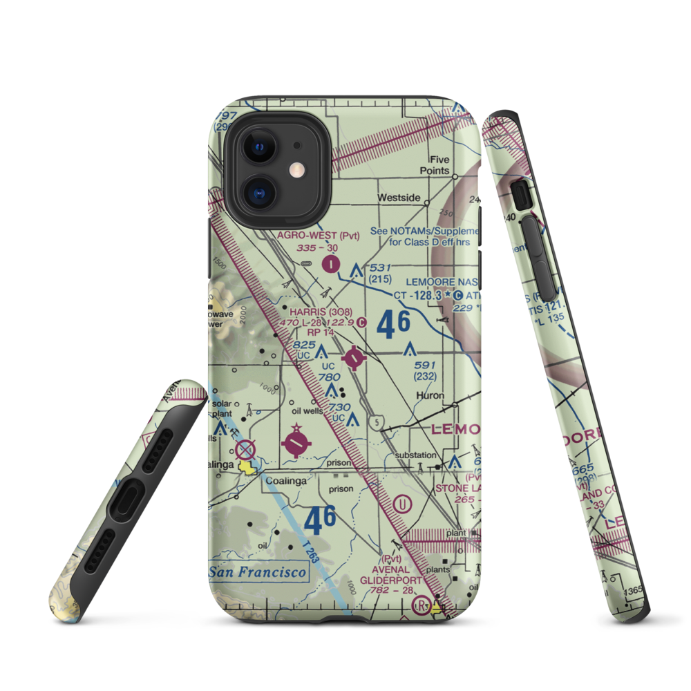 Harris Ranch Airport (3O8) VFR Sectional  Tough iPhone Case iPhone 11 model shown