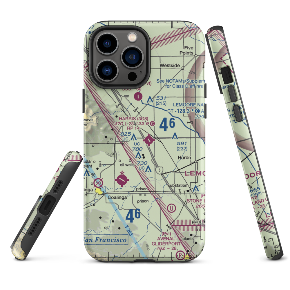 Harris Ranch Airport (3O8) VFR Sectional  Tough iPhone Case iPhone 13 Pro Max model shown