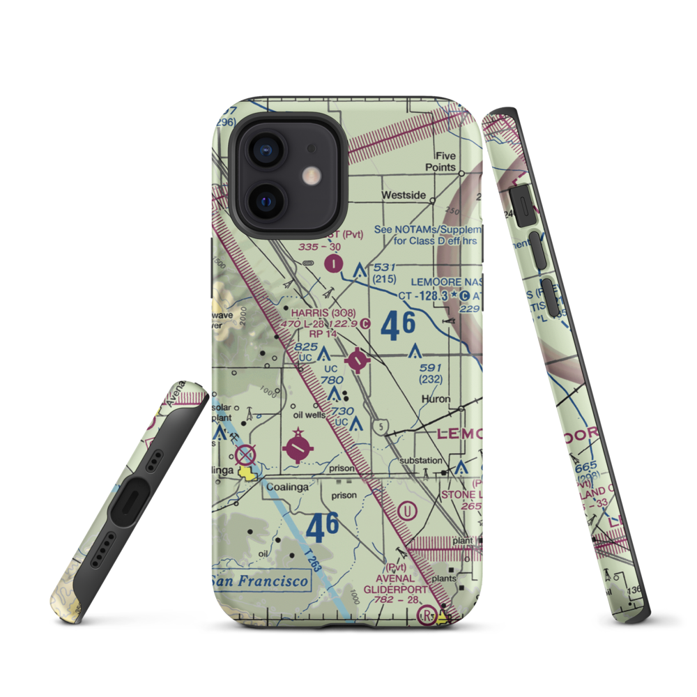 Harris Ranch Airport (3O8) VFR Sectional  Tough iPhone Case iPhone 12 model shown