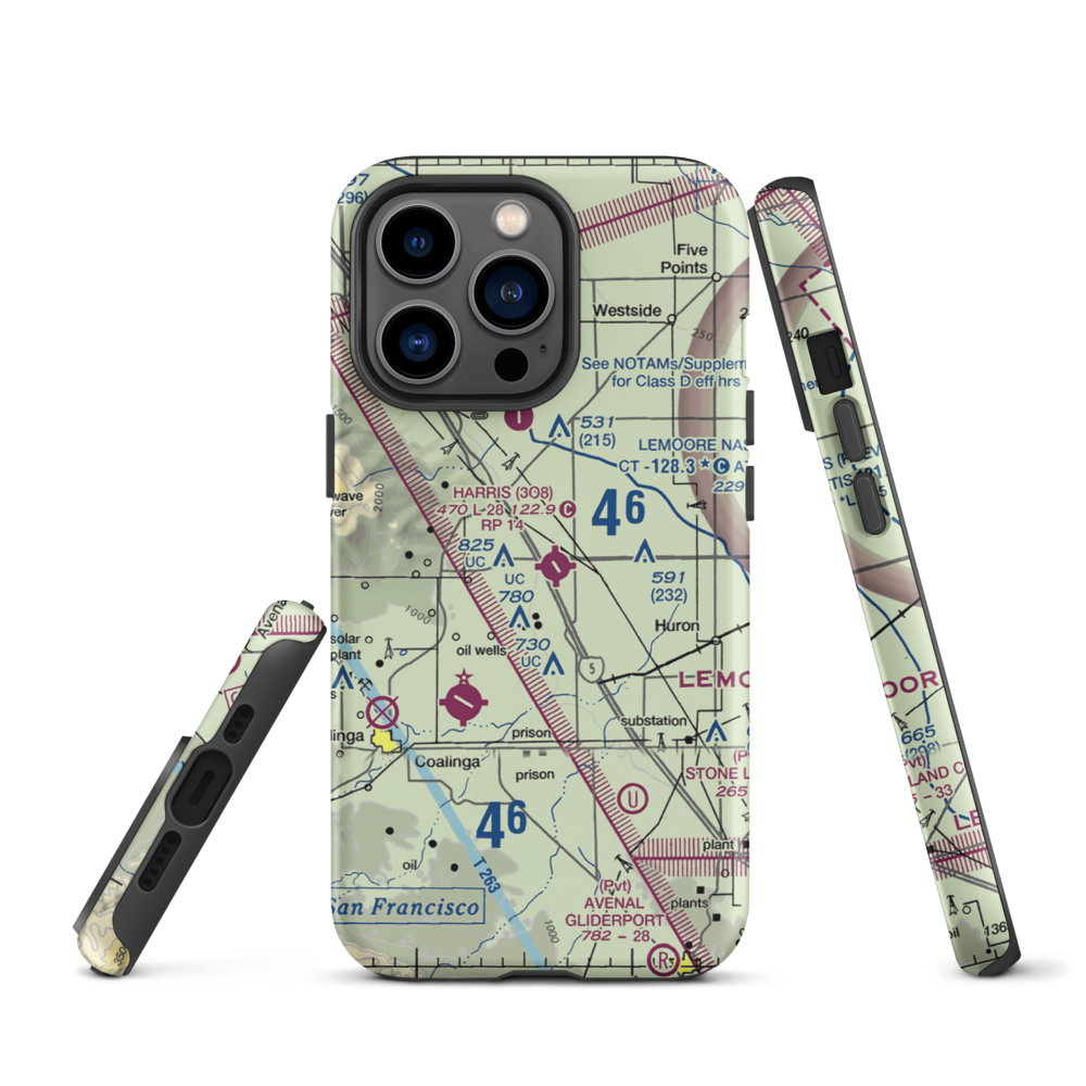 Harris Ranch Airport (3O8) VFR Sectional  Tough iPhone Case iPhone 13 Pro model shown
