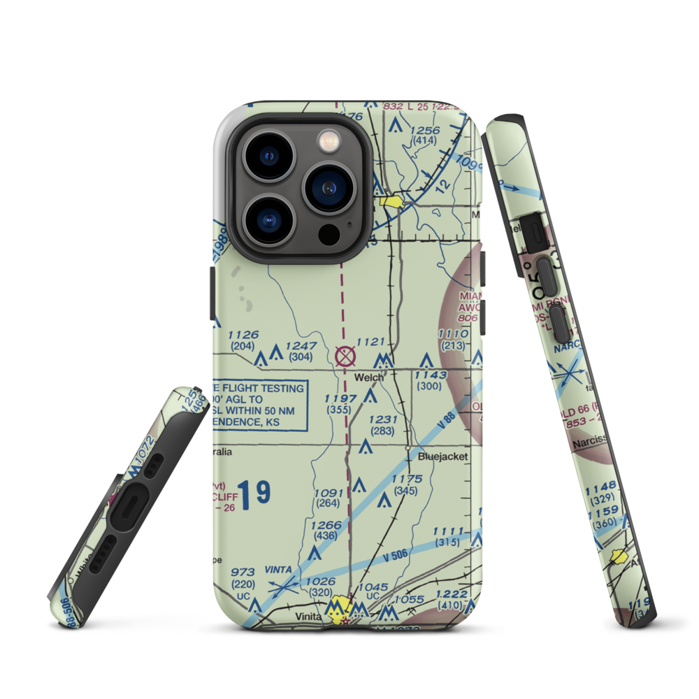 Harrison Airport (3OL8) VFR Sectional  Tough iPhone Case iPhone 13 Pro model shown