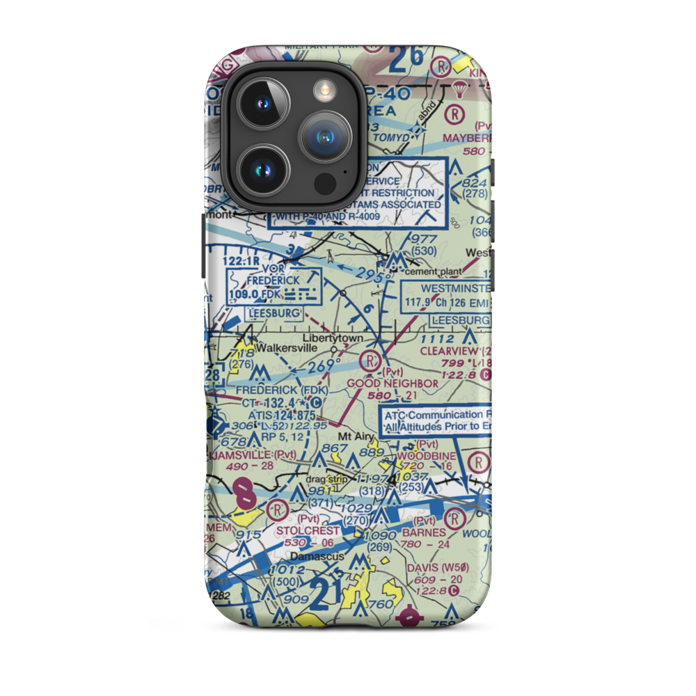 Harrison Farm Airport (8MD5) VFR Sectional  Tough iPhone Case iPhone 16 Pro Max model shown