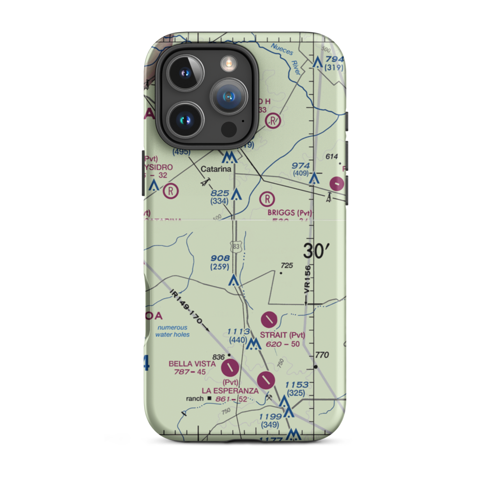 Harrison Piloncillo Ranch Airport (TE27) VFR Sectional  Tough iPhone Case iPhone 16 Pro Max model shown