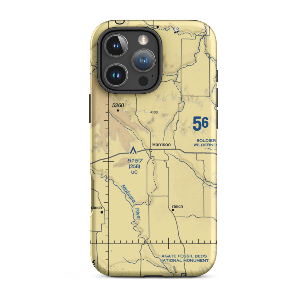 Harrison Skyranch Airport (9V3) VFR Sectional  Tough iPhone Case iPhone 16 Pro Max model shown