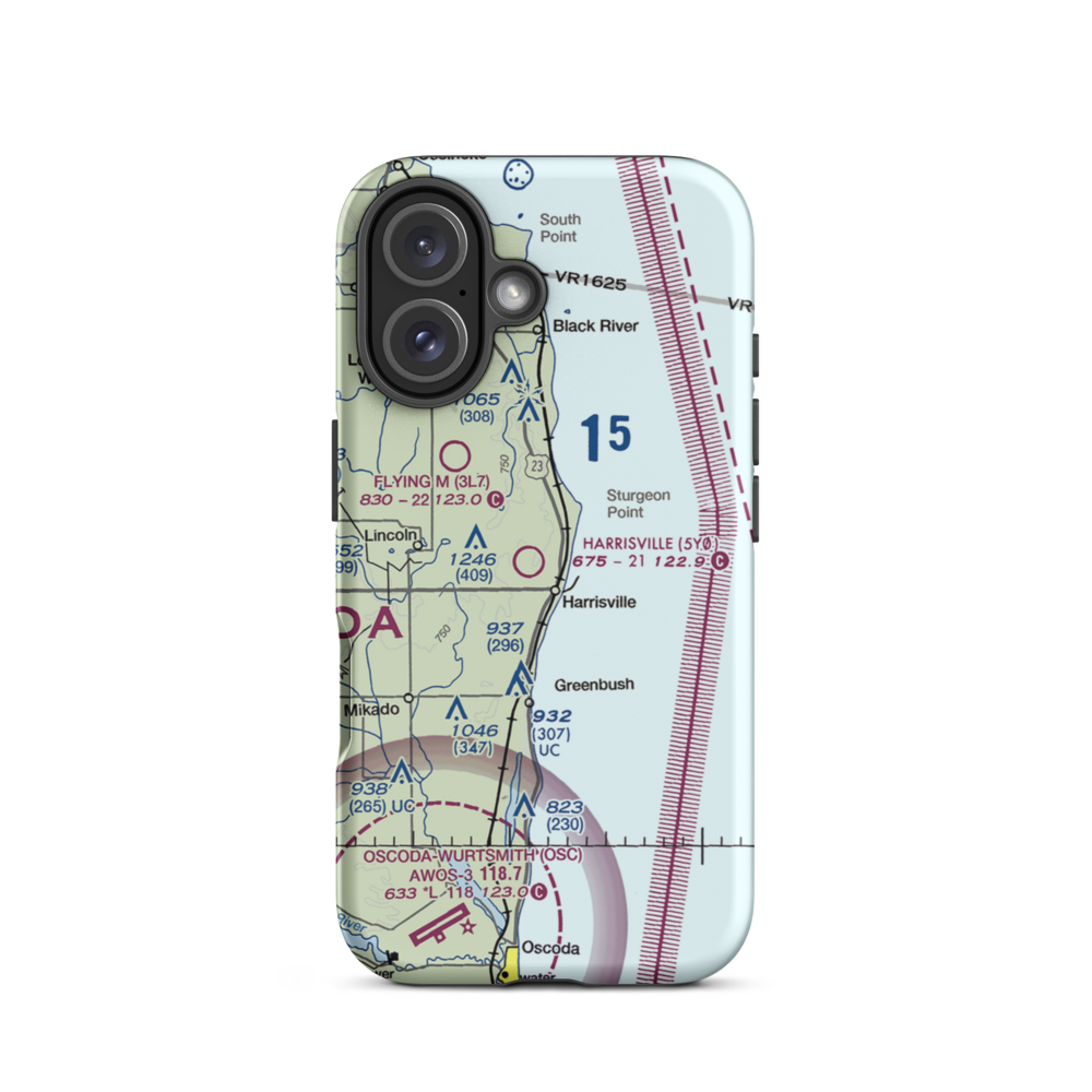 Harrisville Airport (5Y0) VFR Sectional  Tough iPhone Case iPhone 16 model shown