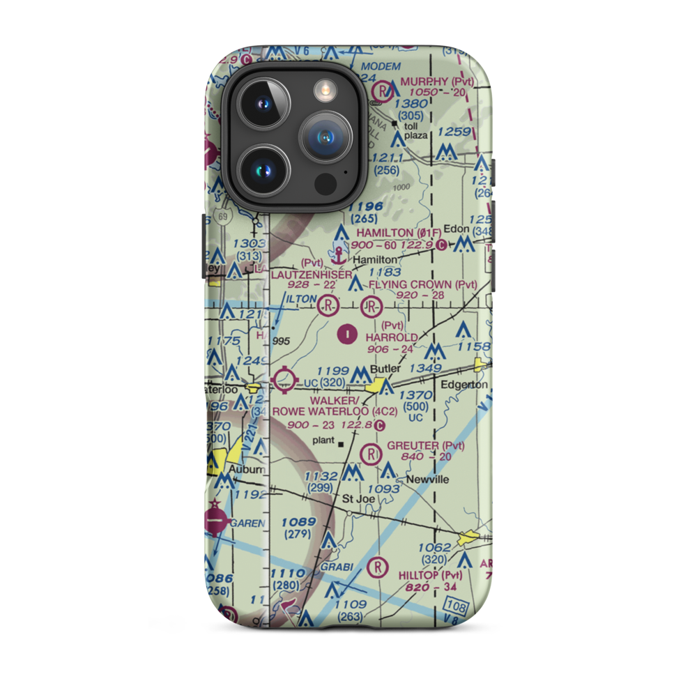 Harrold Airport (B25) VFR Sectional  Tough iPhone Case iPhone 16 Pro Max model shown