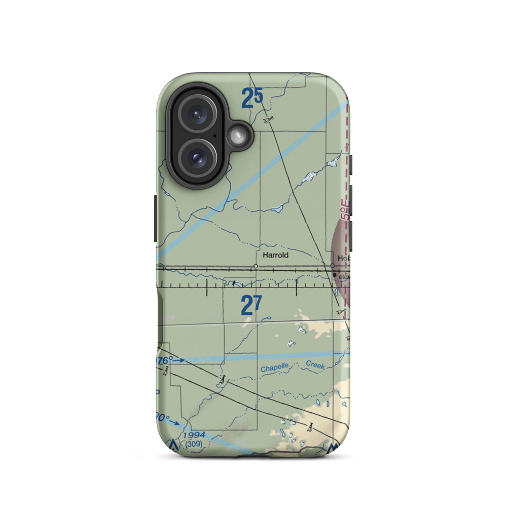 Harrold Municipal Airport (SD50) VFR Sectional  Tough iPhone Case iPhone 16 model shown
