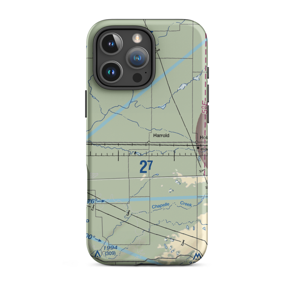 Harrold Municipal Airport (SD50) VFR Sectional  Tough iPhone Case iPhone 16 Pro Max model shown