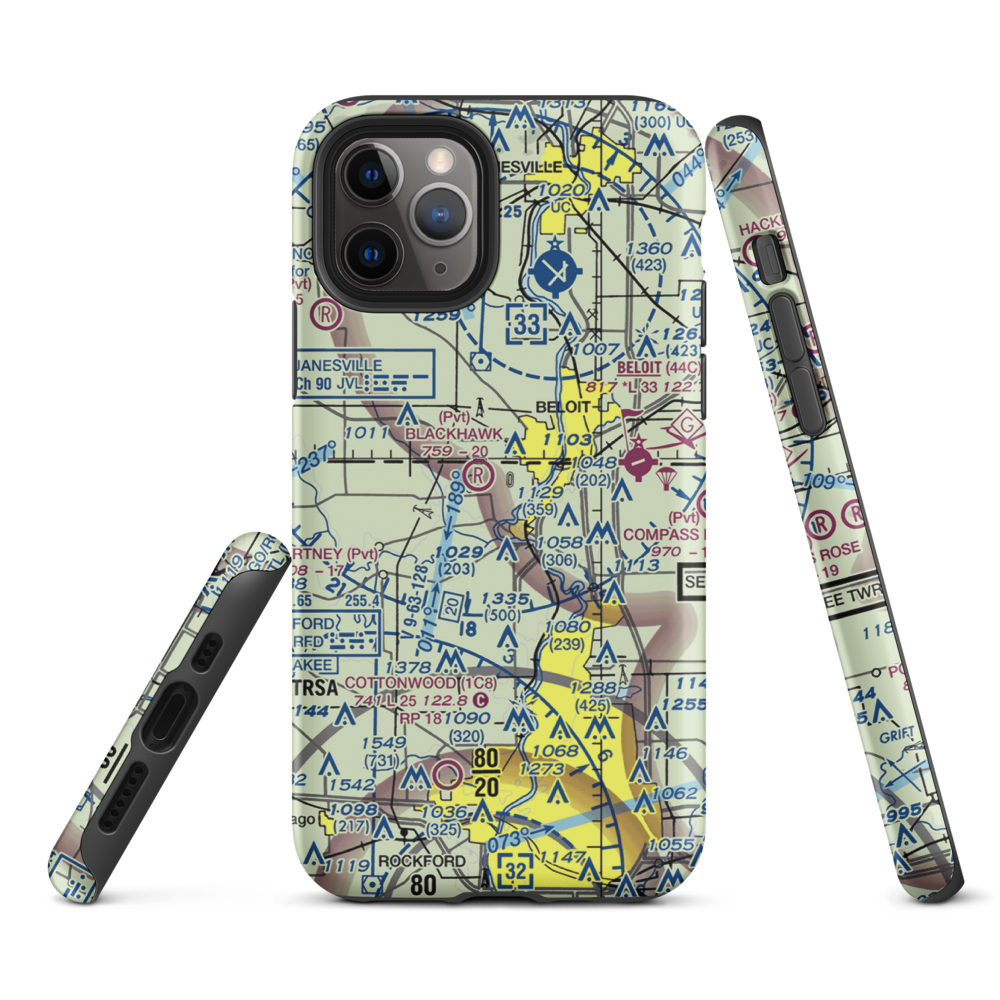 Harry D Fenton Airport (LL88) VFR Sectional  Tough iPhone Case iPhone 11 Pro model shown