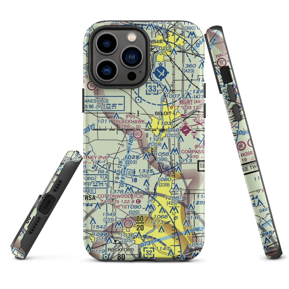 Harry D Fenton Airport (LL88) VFR Sectional  Tough iPhone Case iPhone 13 Pro Max model shown
