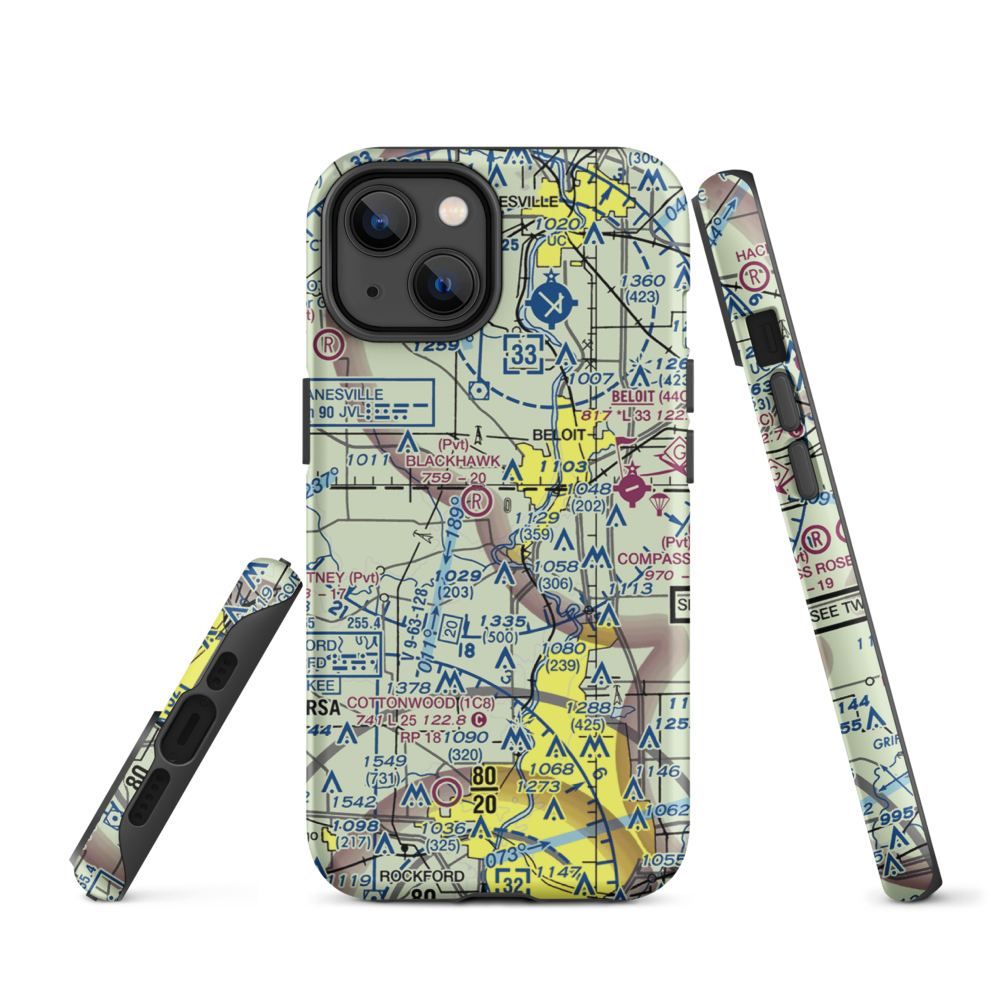 Harry D Fenton Airport (LL88) VFR Sectional  Tough iPhone Case iPhone 14 model shown